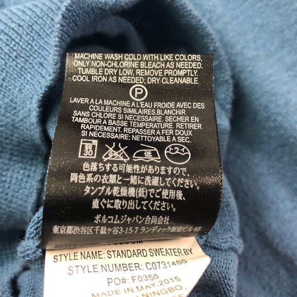 Volcom Sweater Preppy School Long Sleeve Boys Embroidered Logo Class Casual - Picture 7 of 8